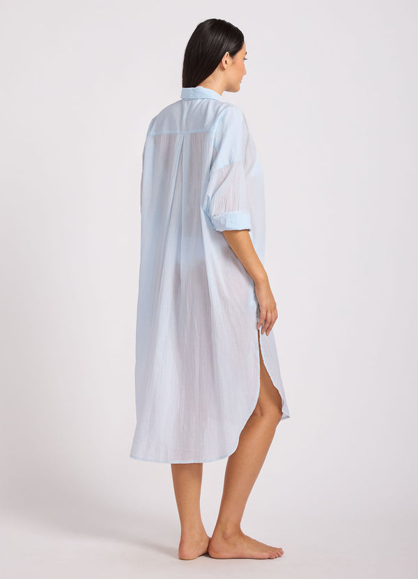 Cotton Voile Shirt Dress