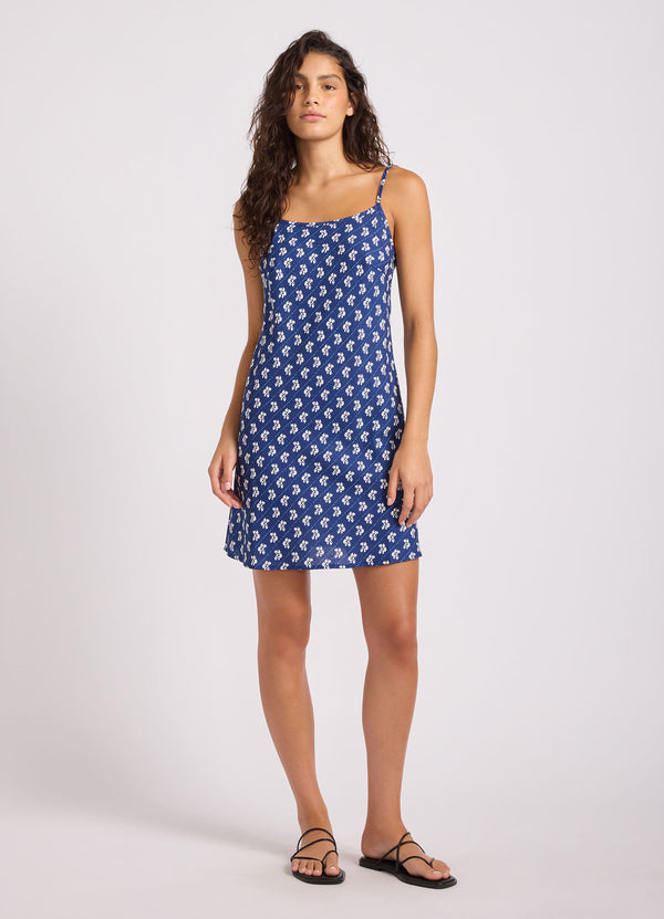 Batik Bloom Bias Mini Dress