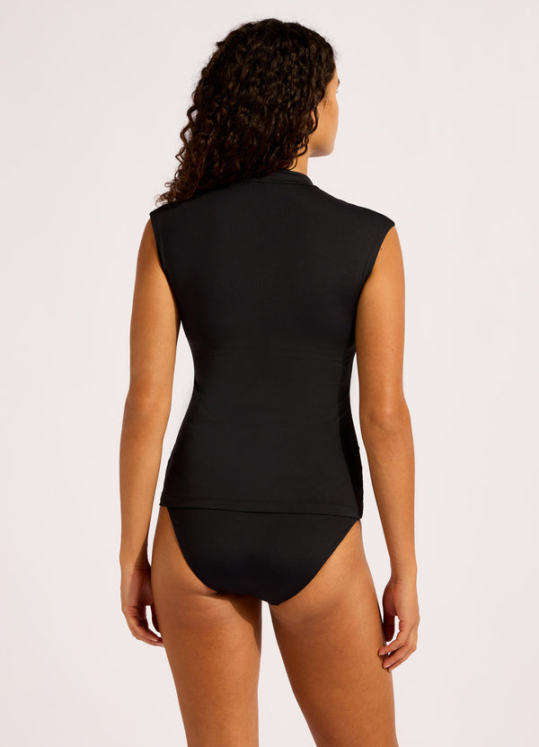 Seafolly Collective Cap Sleeve Sunvest Bikini Top