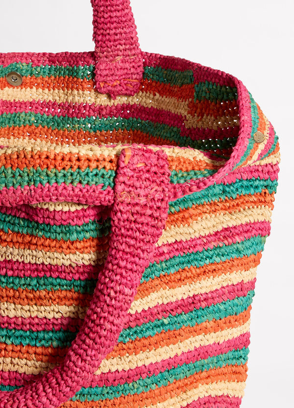 Stripe Woven Tote Bag - Multi