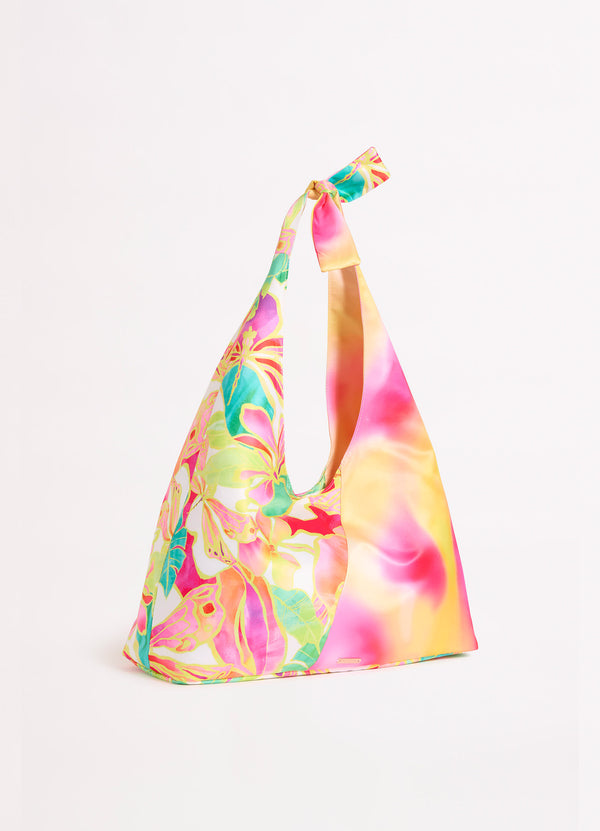 Wonderland Spliced Shopper Bag - Fuchsia Rose