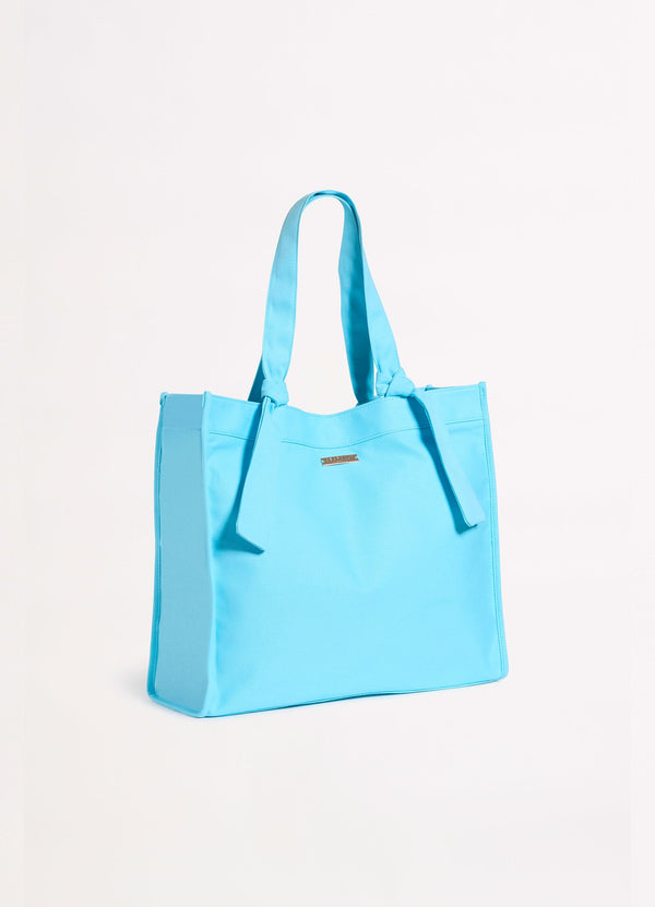 Wish You Were Here Tie Strap Tote Bag - Atoll Blue