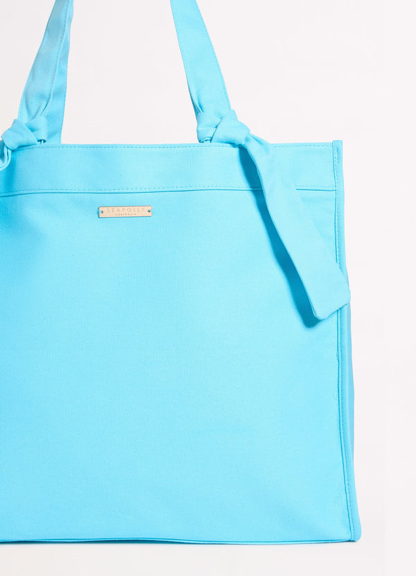Wish You Were Here Tie Strap Tote Bag - Atoll Blue