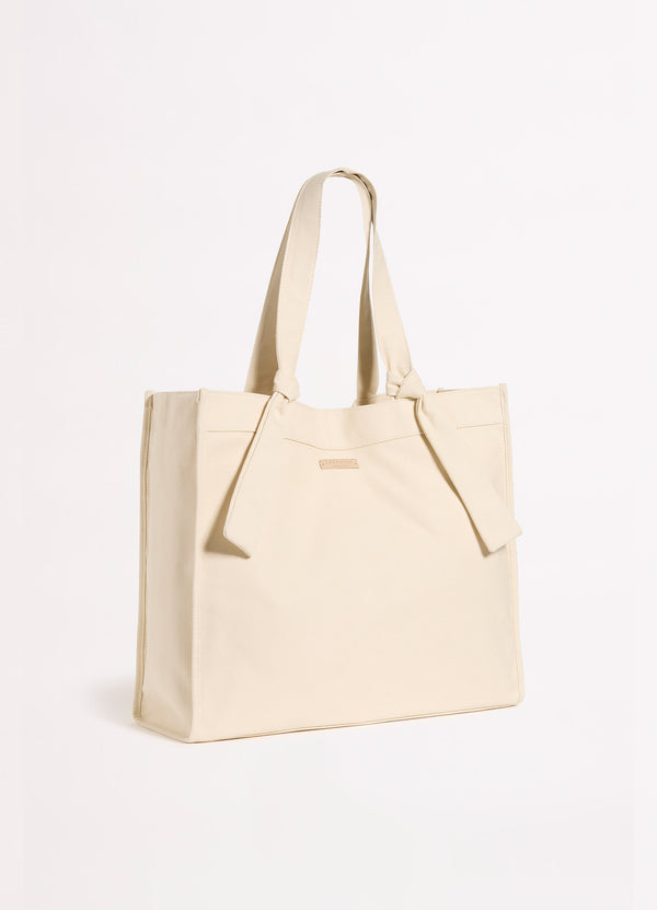 Wish You Were Here Tie Strap Tote Bag - Sand