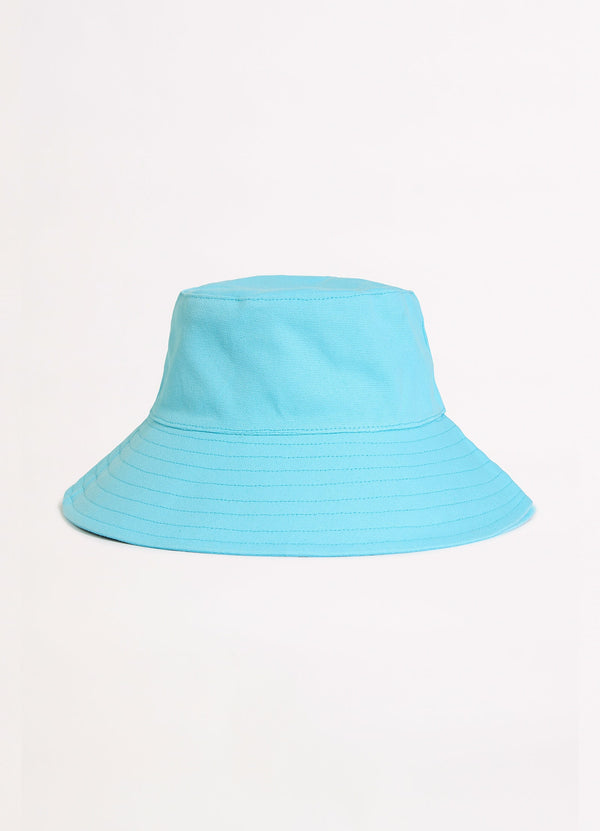Wish You Were Here Canvas Bucket Hat - Atoll Blue