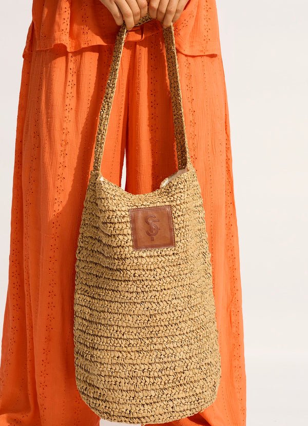 Spring Festival Tube Tote Bag - Natural