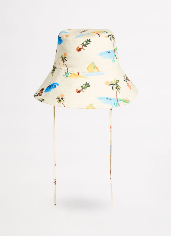 Isla Palm Bucket Hat - Ecru