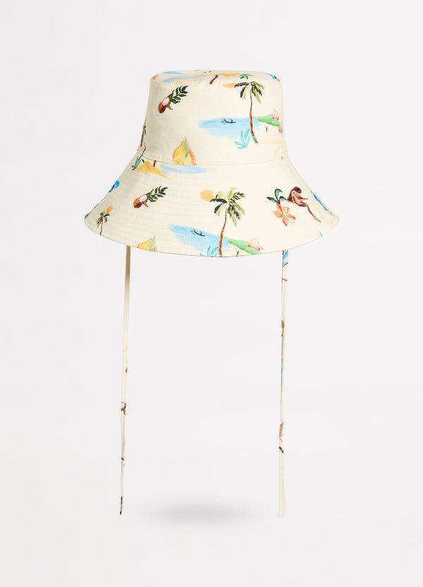 Isla Palm Bucket Hat - Ecru