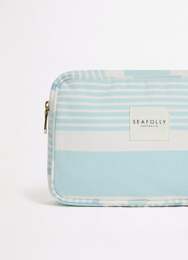 Striped Canvas Pouch Bag