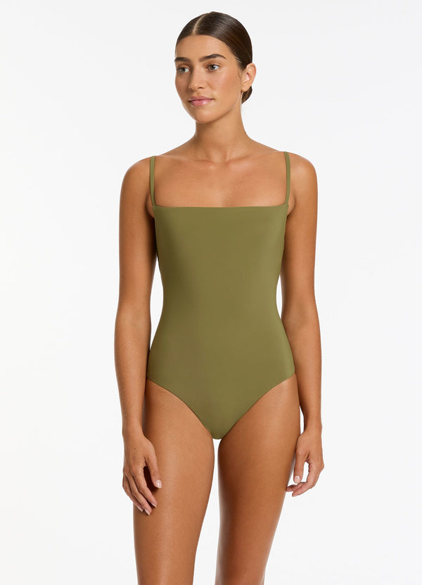 Jetset Minimal Tank One Piece - Moss