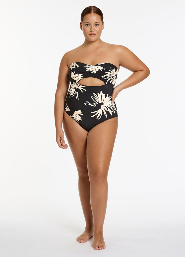 Zoa Cut Out Bandeau One Piece - Black