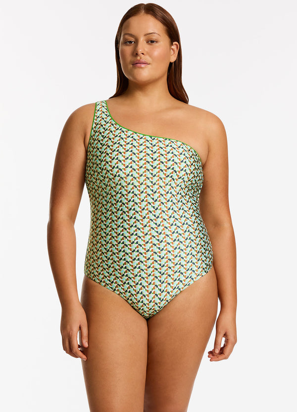 Acacia One Shoulder One Piece - Multi