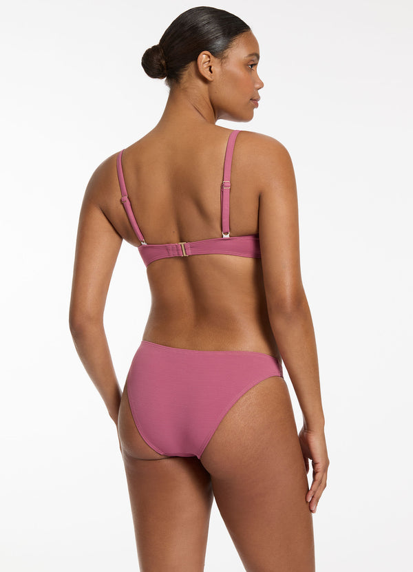 Isla Rib Hipster Bikini Bottom - Mauve