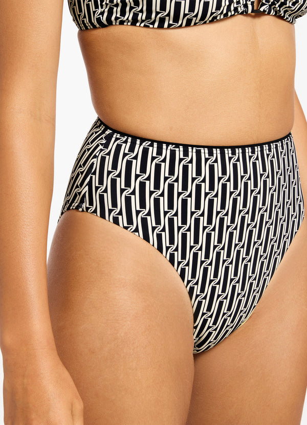 Spring Geo High Waist High Leg Bikini Bottom