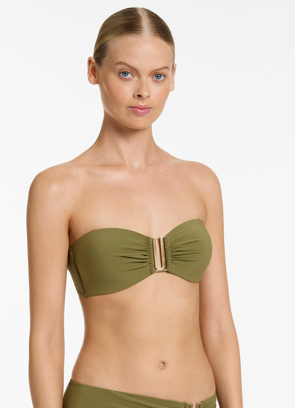 Jetset Bandeau Bikini Top - Moss