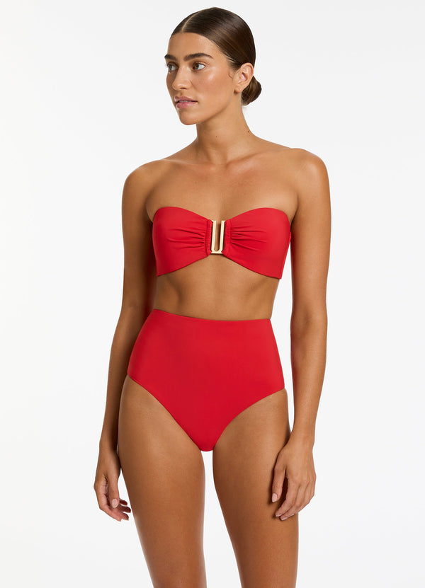 Jetset Bandeau Bikini Top - Rosso