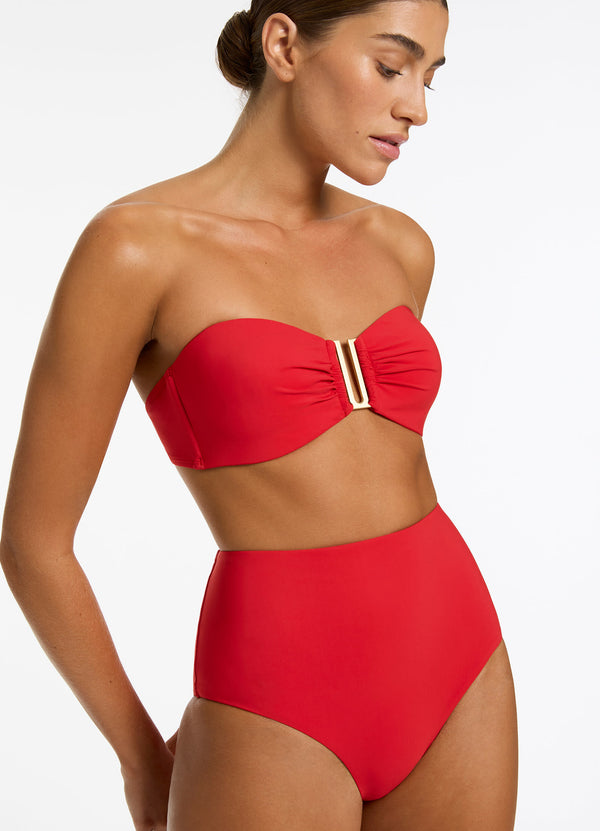 Jetset Bandeau Bikini Top - Rosso