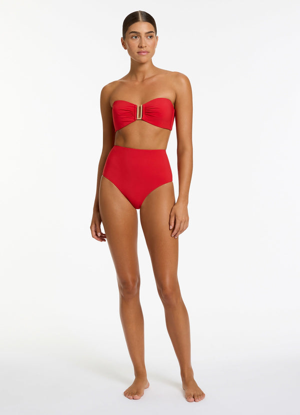 Jetset Bandeau Bikini Top - Rosso