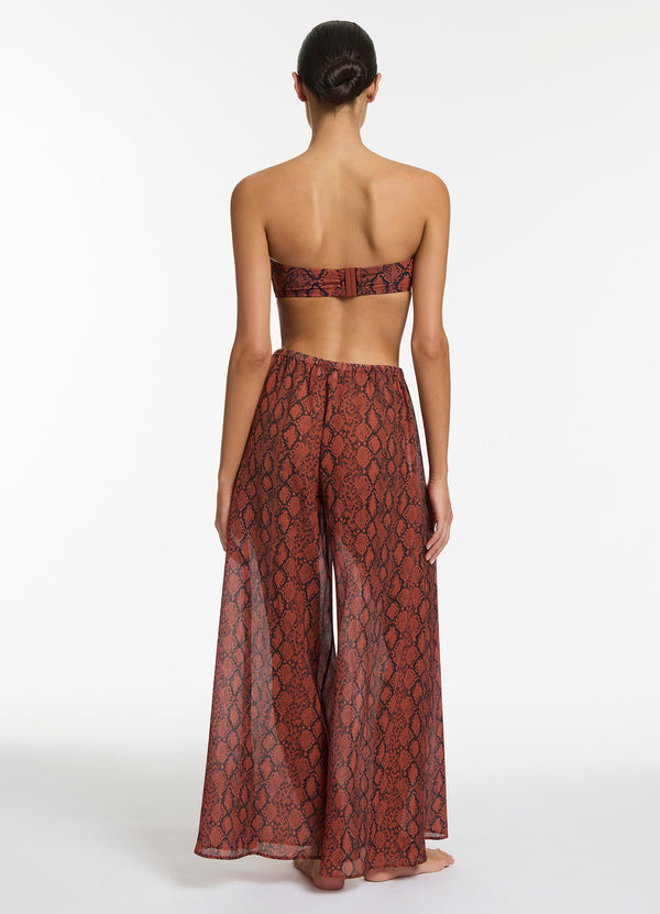 Python Crinkle Wide Leg Pant - Spice