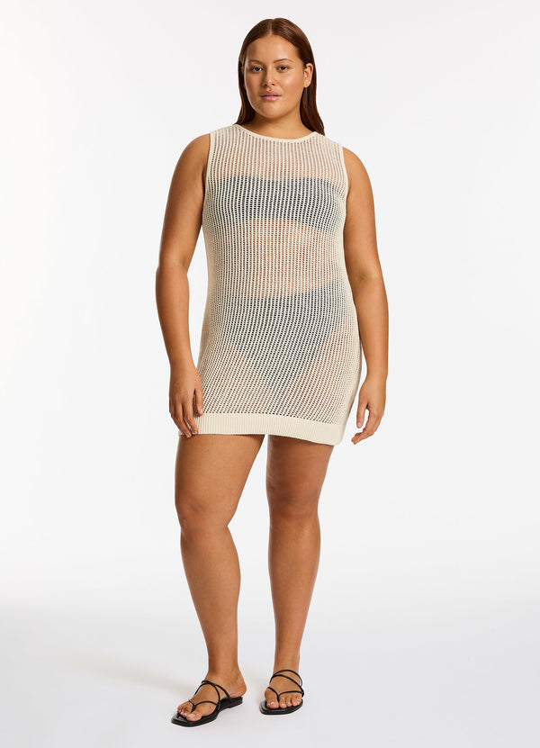 Acacia Knit Mini Dress - Cream