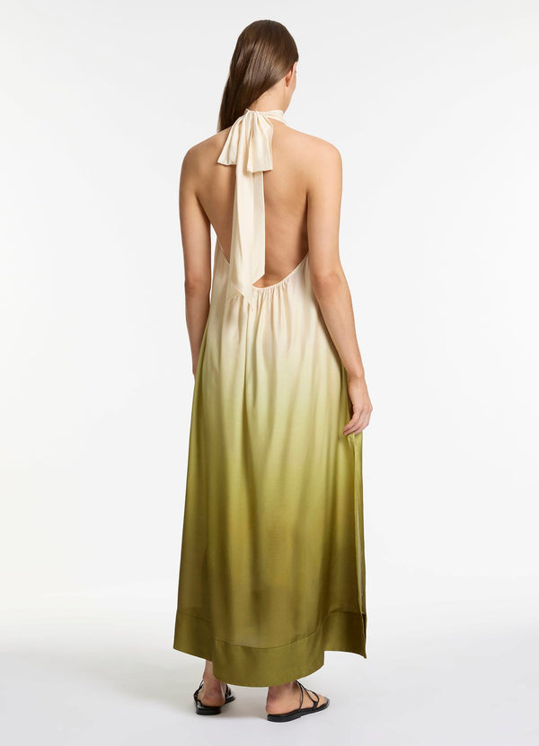 Acacia Haze Halter Maxi Dress - Eucalyptus