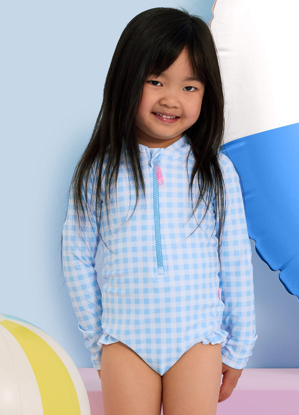 Gingham Sunsuit - Placid Blue