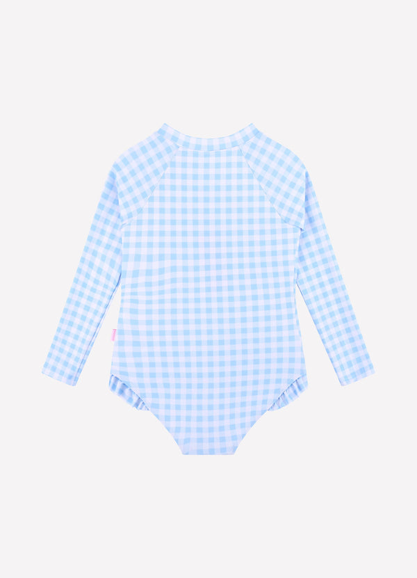 Gingham Sunsuit - Placid Blue