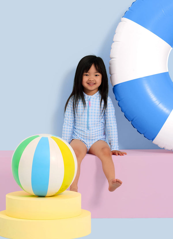 Gingham Sunsuit - Placid Blue