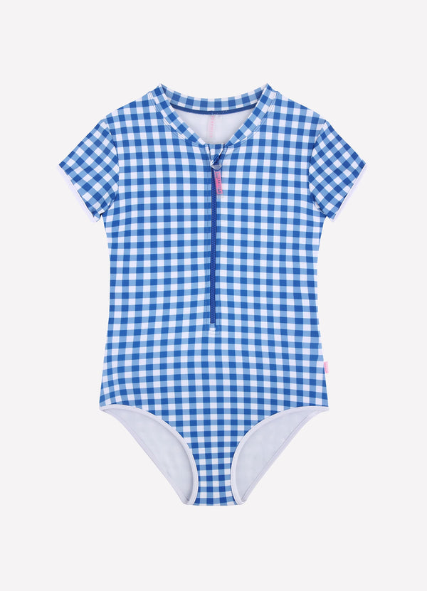 Gingham Paddlesuit - Blue Lottie