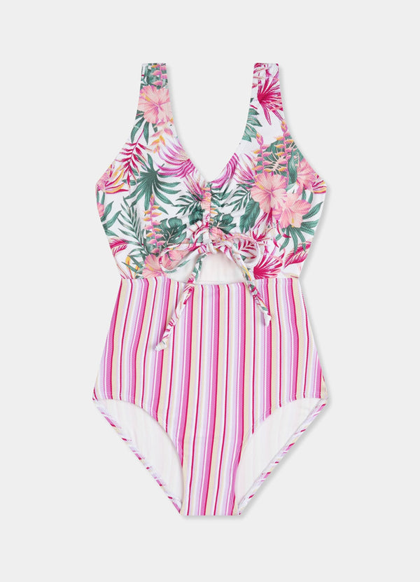 Island In The Sun Ruched Front One Piece - Island