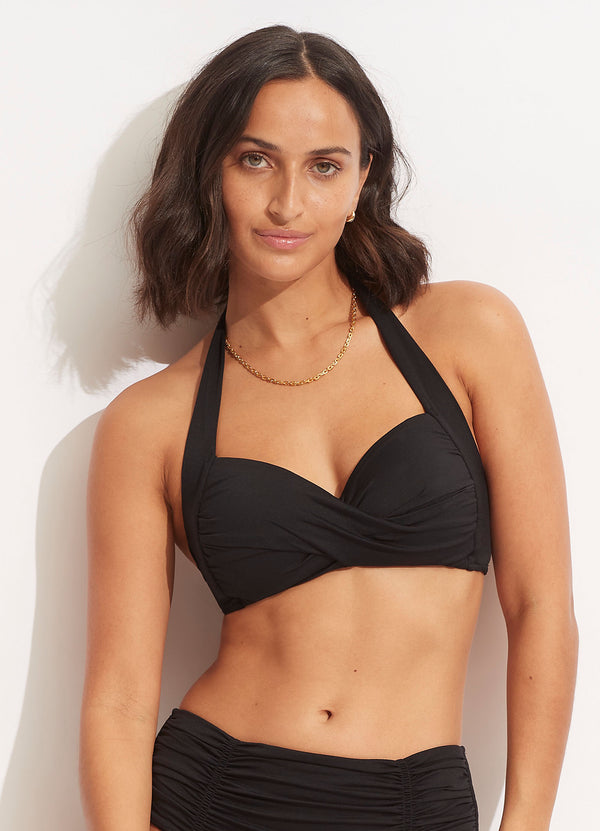 Seafolly Collective Twist Soft Cup Halter - Black