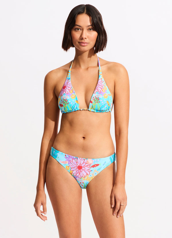 Under The Sea Reversible Hipster Bikini Bottom - Blue Mist