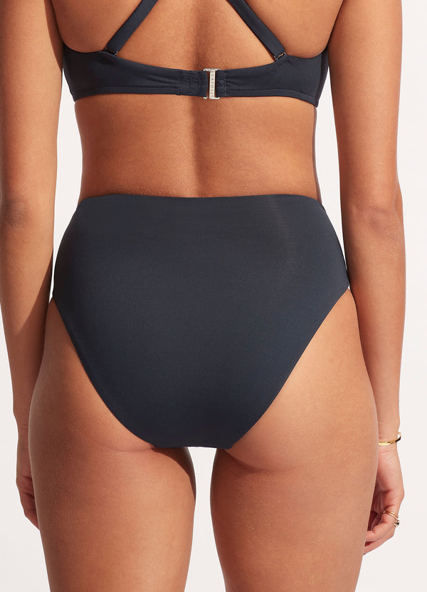Seafolly Collective High Waist Wrap Front Pant - True Navy