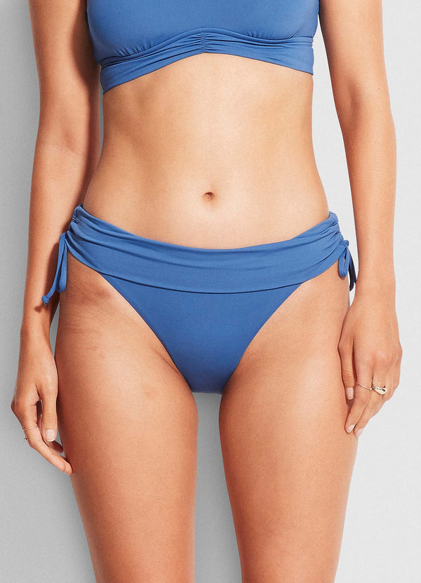Seafolly Ruched Side Hipster - Marina Blue