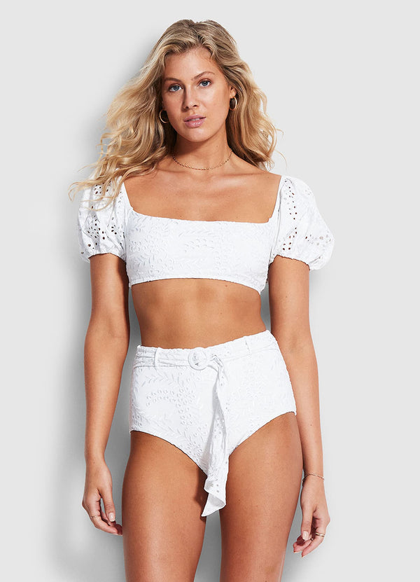 Costa Bella High Waisted Pant - White