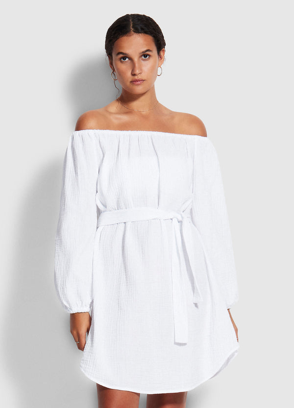 Double Cloth Summer Cover Up  - White