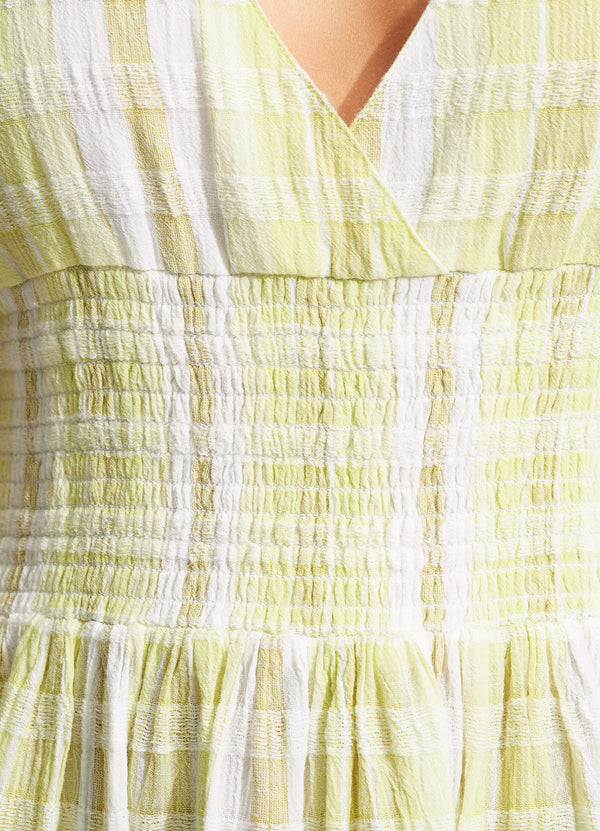 Textured Gingham Maxi Dress - Wild Lime