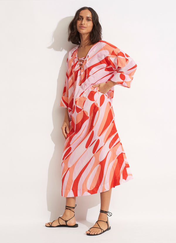 Poolside  Maxi Cover Up - Chintz Pink