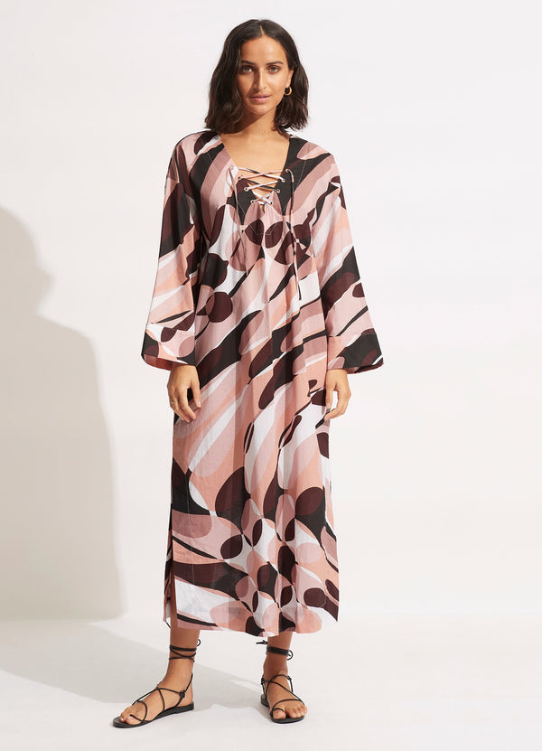 Poolside  Maxi Cover Up - Sepia