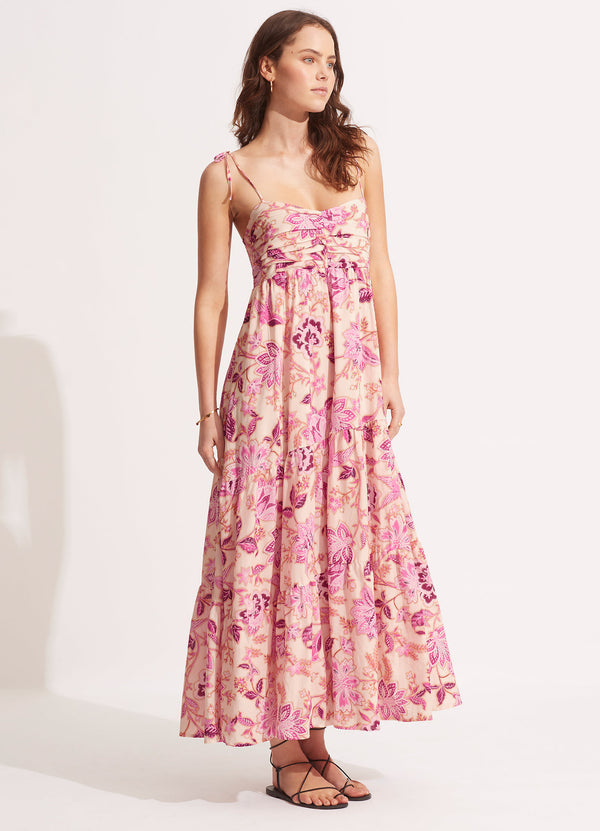 Silk Road Midi Dress - Parfait Pink