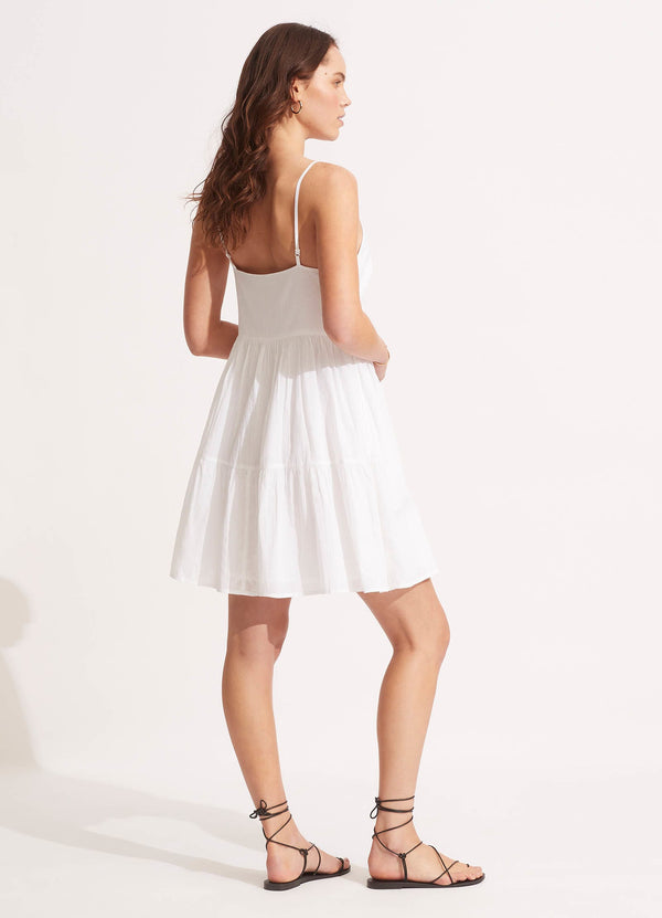 By The Sea Mini Dress - White
