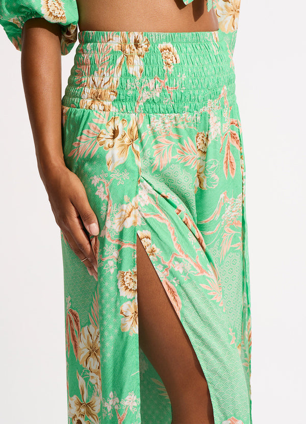 Eden Shirring Pant - Mint