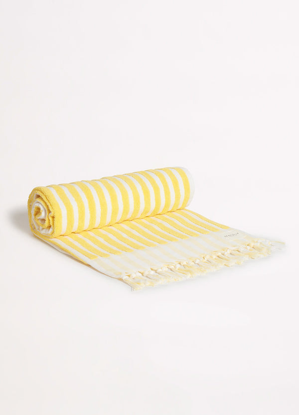 Marina Stripe Towel - Lemon