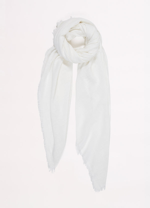 Textured Cotton Beach Wrap - White