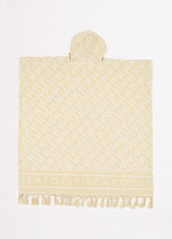 SF Monogram Towel Poncho - Natural