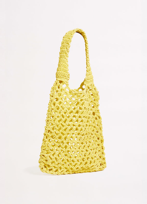 Plaited Rope Tote - Celery