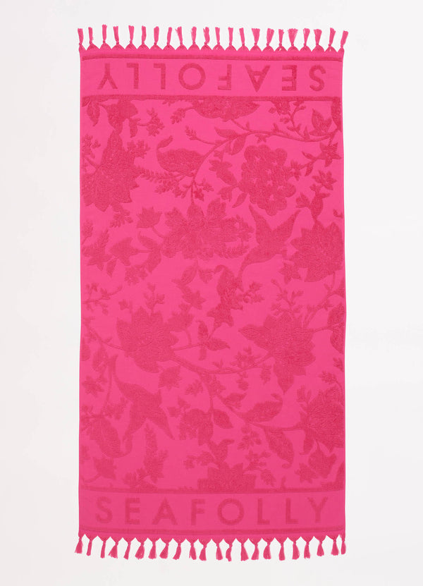Silk Road Jacquard Beach Towel - Rose Pink