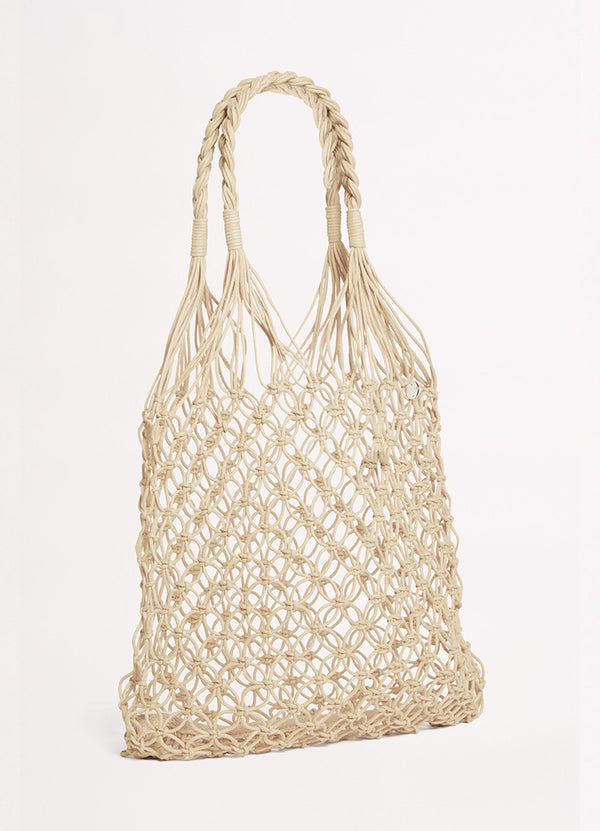 Macrame Cord Tote Bag - Natural