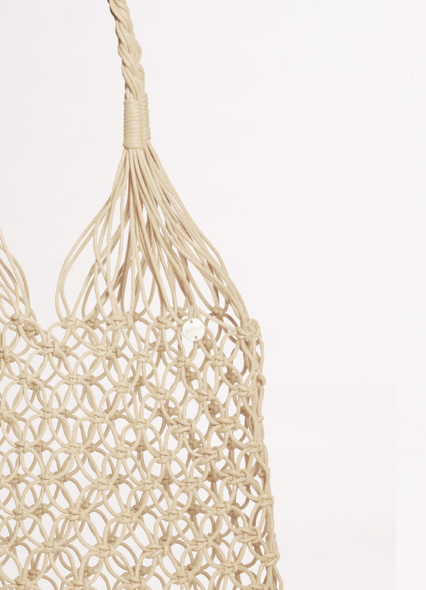 Macrame Cord Tote Bag - Natural