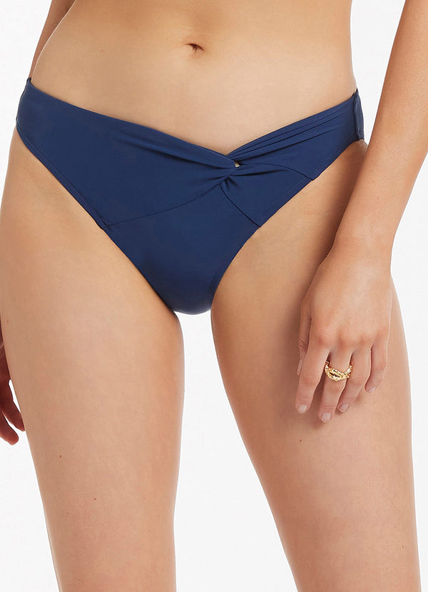 Twist Front Hipster Bikini Bottom - Pacific Blue